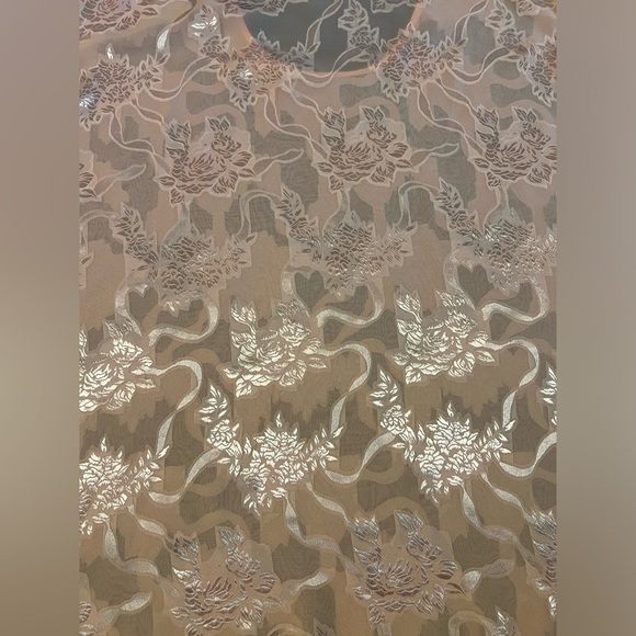 Vtg Victoria's Secret 80’s Peach Crystal Floral Sweep Nightgown Babydoll XL H4 - Picture 3 of 9